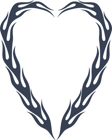 Heart Flames Decal