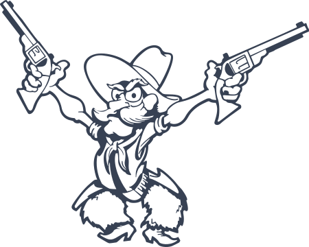 Cowboy With Guns Decal