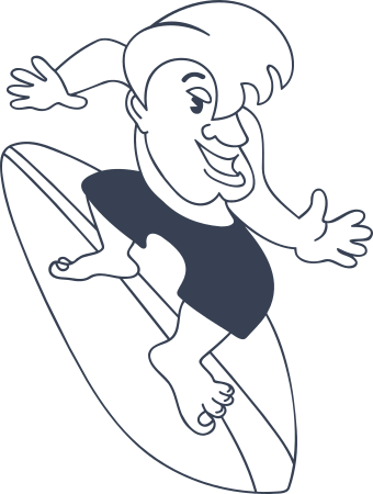 Surfer With Cool Hair Sticker