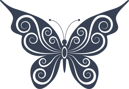 Butterfly With Swirlies Sticker