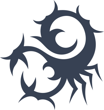 Swirly Pointy Scorpion Sticker