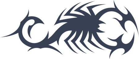 Sidways Tribal Scorpion Sticker