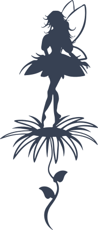 Lovely Fairy Standing On Flower Sticker
